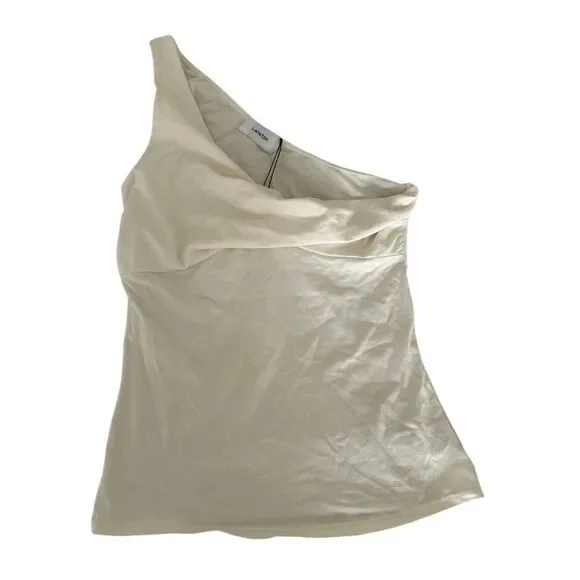 NWT Lanston White One Shoulder Stretch Drape Front Tank Top Womens Size XS - Picture 1 of 7